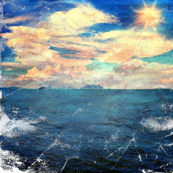 Grunge image of sea — Stock Photo, Image