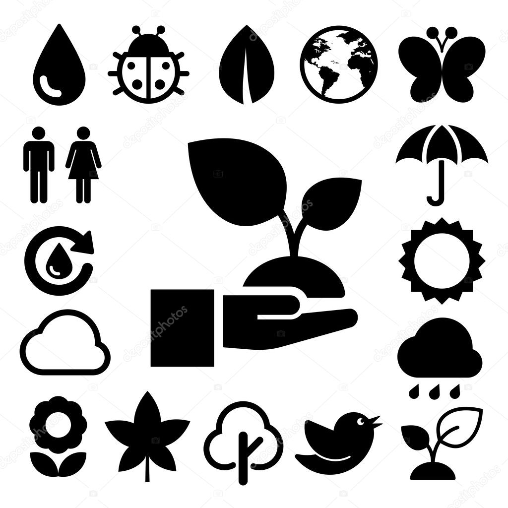 Eco icons set.