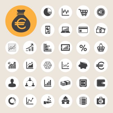 Business and finance icon set. clipart