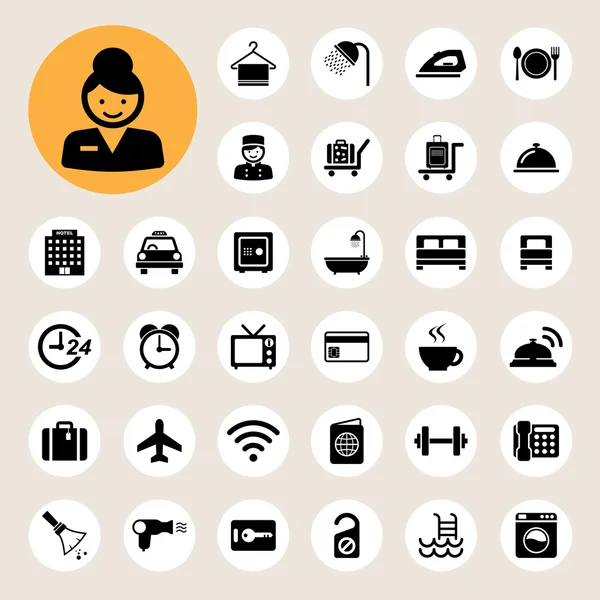 Hotel and travel icon set — Stock Vector