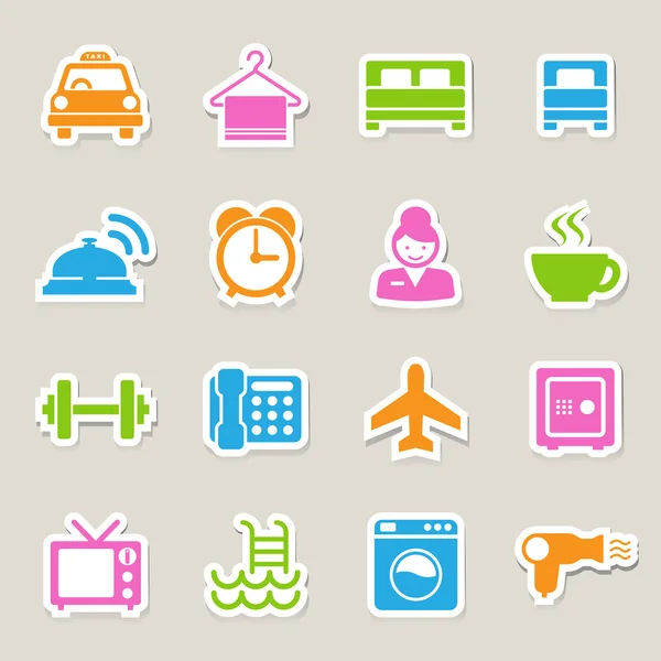 Set di icone di viaggio e hotel — Vettoriale Stock