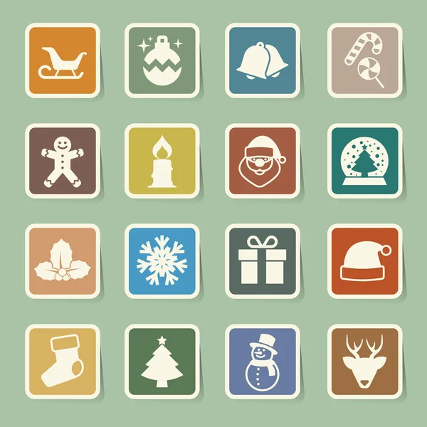 Conjunto de iconos de Navidad — Vector de stock