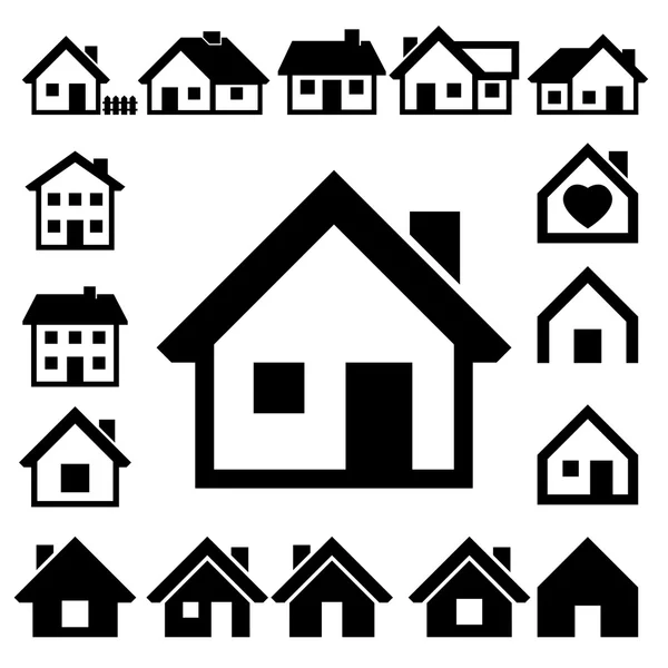 Houses icons set. Real estate. — Stock Vector