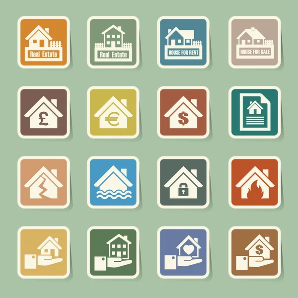 Casa seguro ícones Set . —  Vetores de Stock