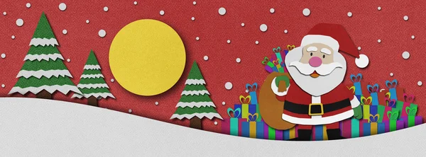 Santa claus gerecycleerd papercraft achtergrond. — Stockfoto