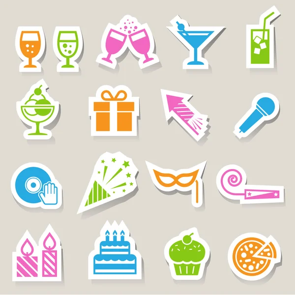 Party and Celebration icon set. — Stock Vector