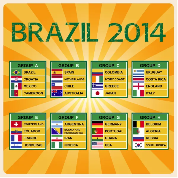 브라질 월드컵 2014 년 축구 대회. — 스톡 벡터