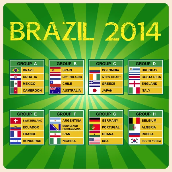 Brazilië cup 2014 voetbaltoernooi. — Stockvector