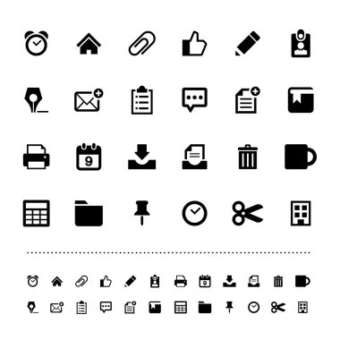 Retina office araçları simge seti