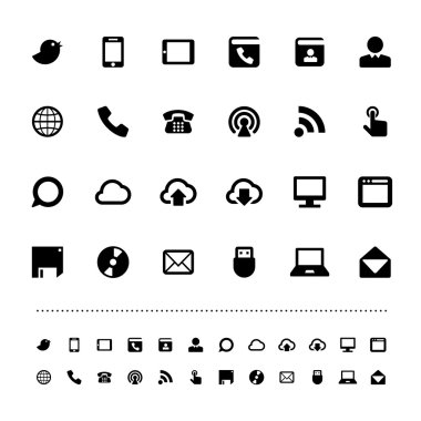 Retina iletişim Icon set