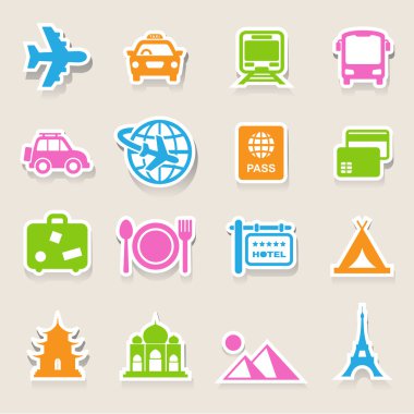 seyahat ve tatil Icons set