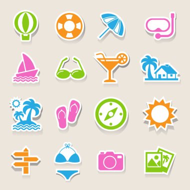 seyahat ve tatil Icons set