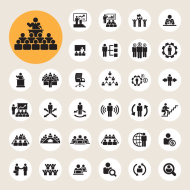 İşletme ve yönetim Icons set