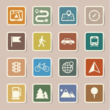 harita ve konum Icons set
