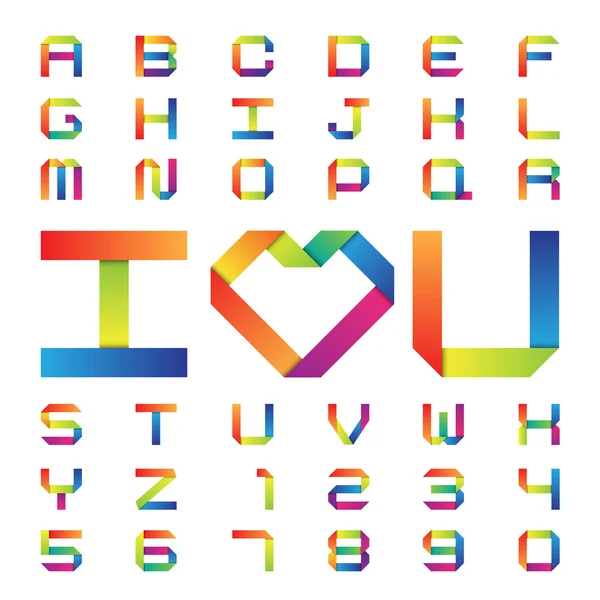 Färgglada papper alfabetet — Stock vektor