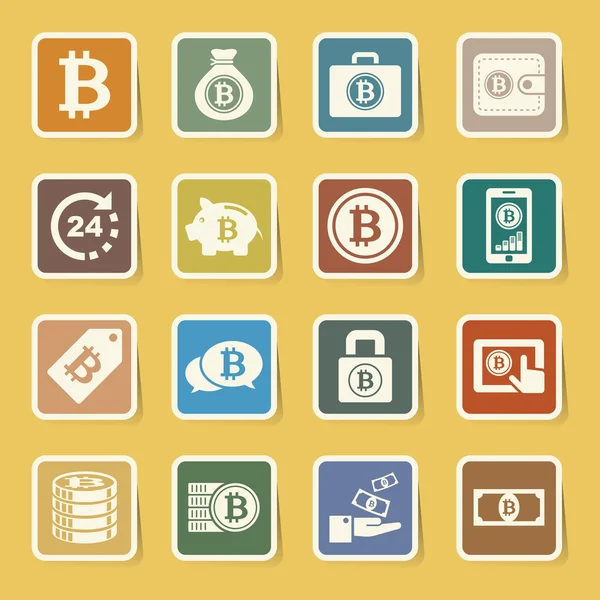 Zestaw ikon bitcoina — Wektor stockowy
