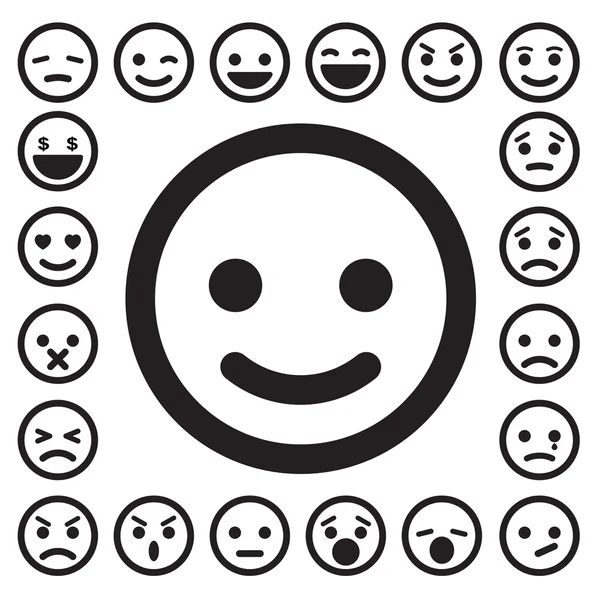 Smiley caras iconos conjunto — Archivo Imágenes Vectoriales