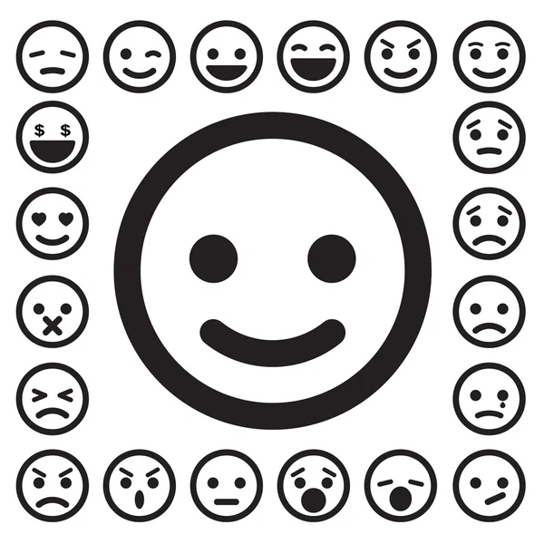 Smiley Gesichter Symbole gesetzt — Stockvektor