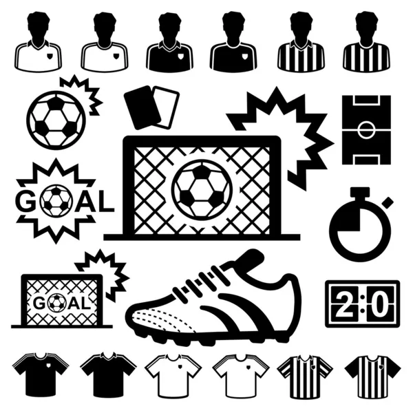 Ensemble d'icônes de football . — Image vectorielle