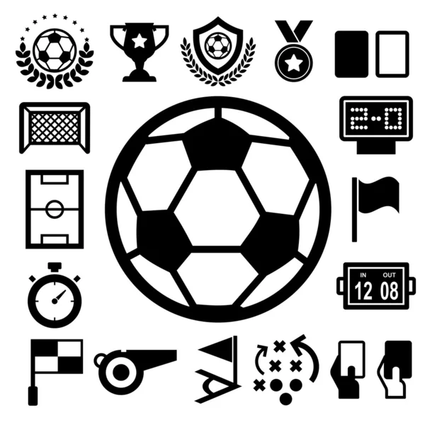 Набор футбольных икон . — стоковый вектор