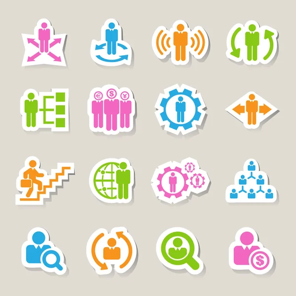 Conjunto de iconos empresariales y de gestión — Vector de stock