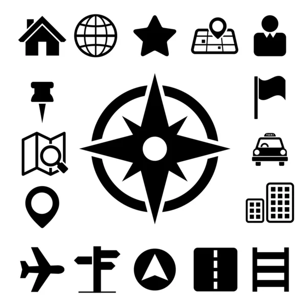 Map and Location Icons set — Stock Vector