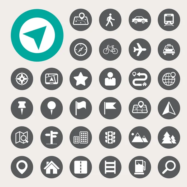 Map and Location Icons set — Stock Vector