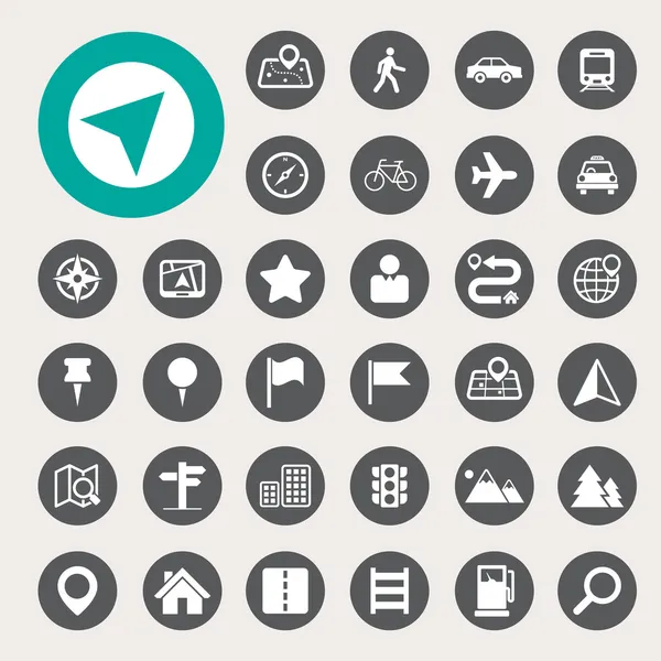 Map and Location Icons set — Stock Vector