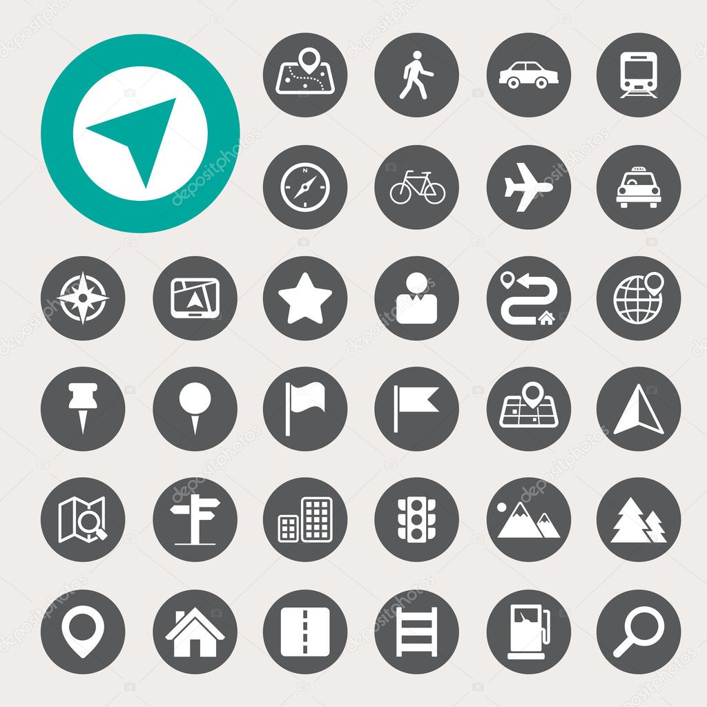 Map and Location Icons set 