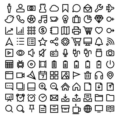 ince çizgi Icons set