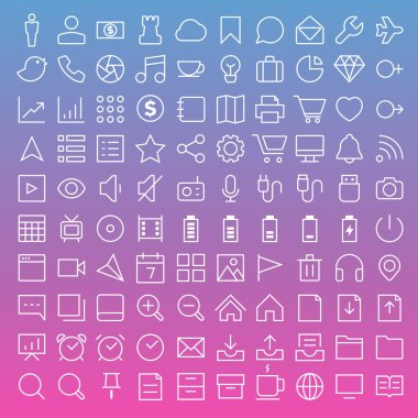 Thin Line Icons set clipart