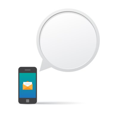 konuşmak Smartphone ve kabarcık mesaj.