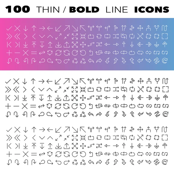 Thin Line Icons gesetzt — Stockvektor