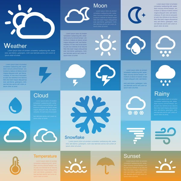 Flat design interface icon set — Stock Vector