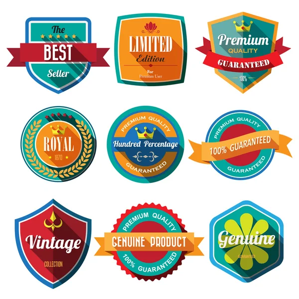 Badges en etiketten — Stockvector