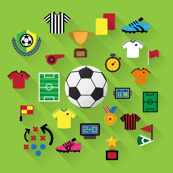 Ensemble d'icônes de football . — Image vectorielle