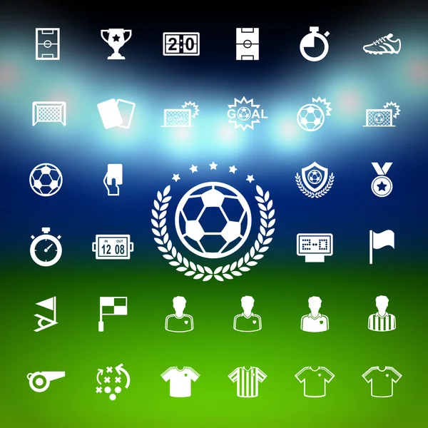 Set icone calcio . — Vettoriale Stock