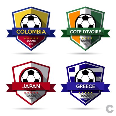 Futbol rozetleri kümesi