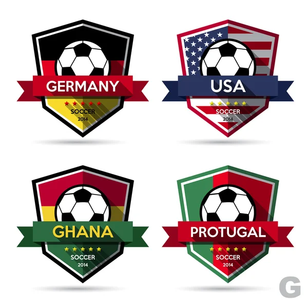 Ensemble de badges de football — Image vectorielle