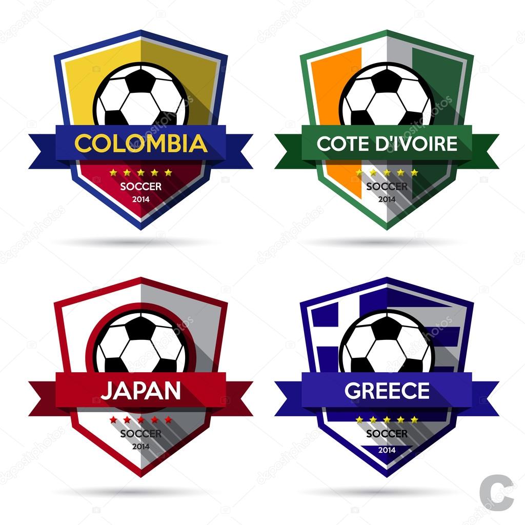 Set of football badges
