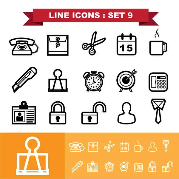 Çizgi Icons set — Stok Vektör