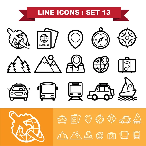 Juego de iconos de línea — Vector de stock