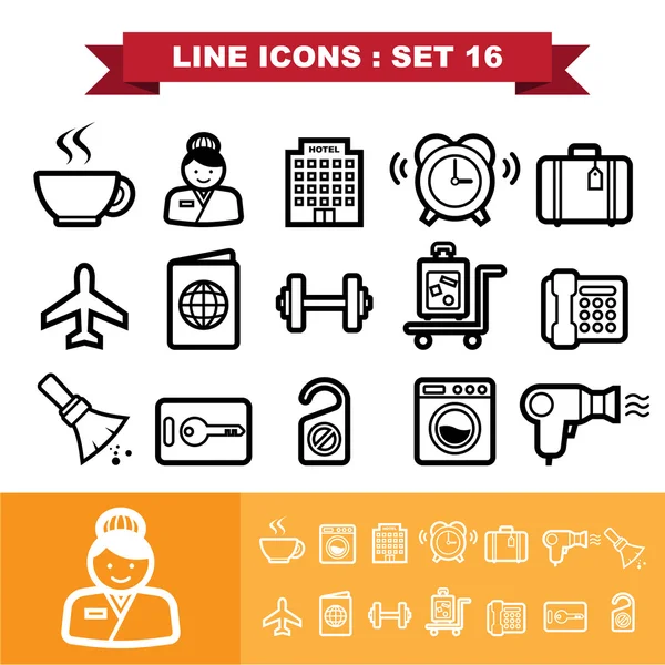 Çizgi Icons set — Stok Vektör