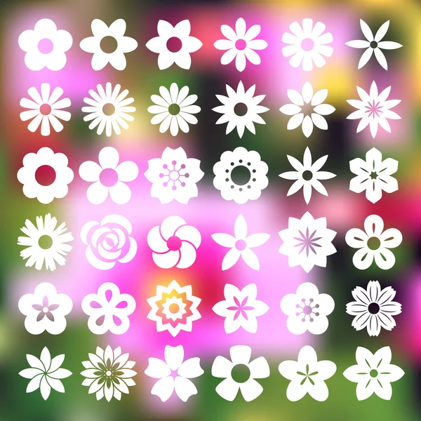 Set di icone di fiori — Vettoriale Stock