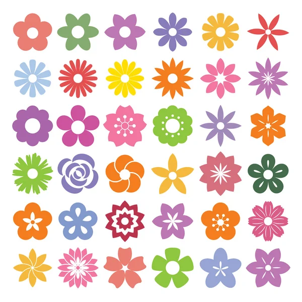 Set von Blumensymbolen — Stockvektor