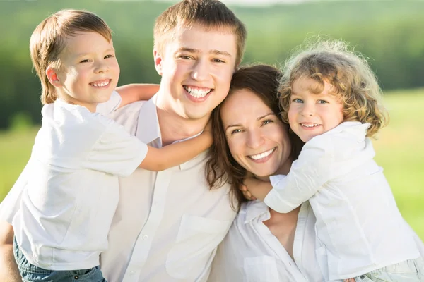 Family portrait outdoors Stock Image