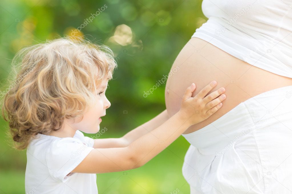 Pregnant woman and child