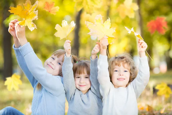 Bambini nel parco autunnale — Foto Stock