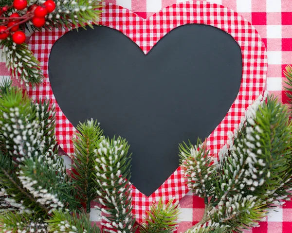 Christmas card blank in heart shape — Stock Photo, Image