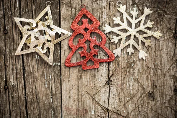 Kerst ornament op hout — Stockfoto